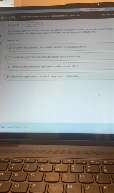 Examplify ACCT 4 3 3 7 Summer 2 5 Exam 2 - MCKSON