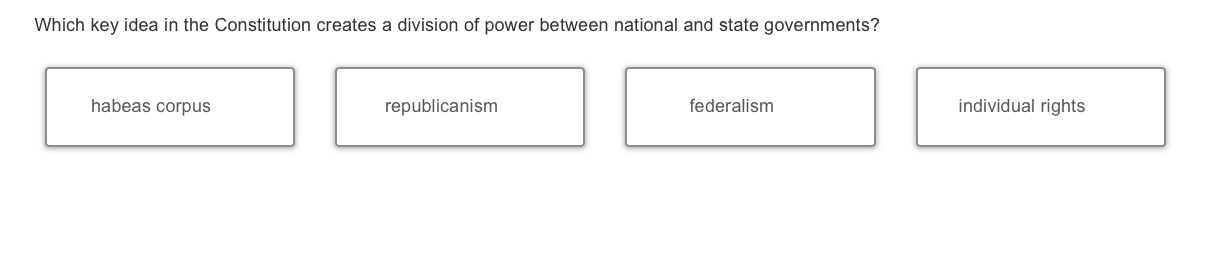 answer Which key idea in the Constitution creates