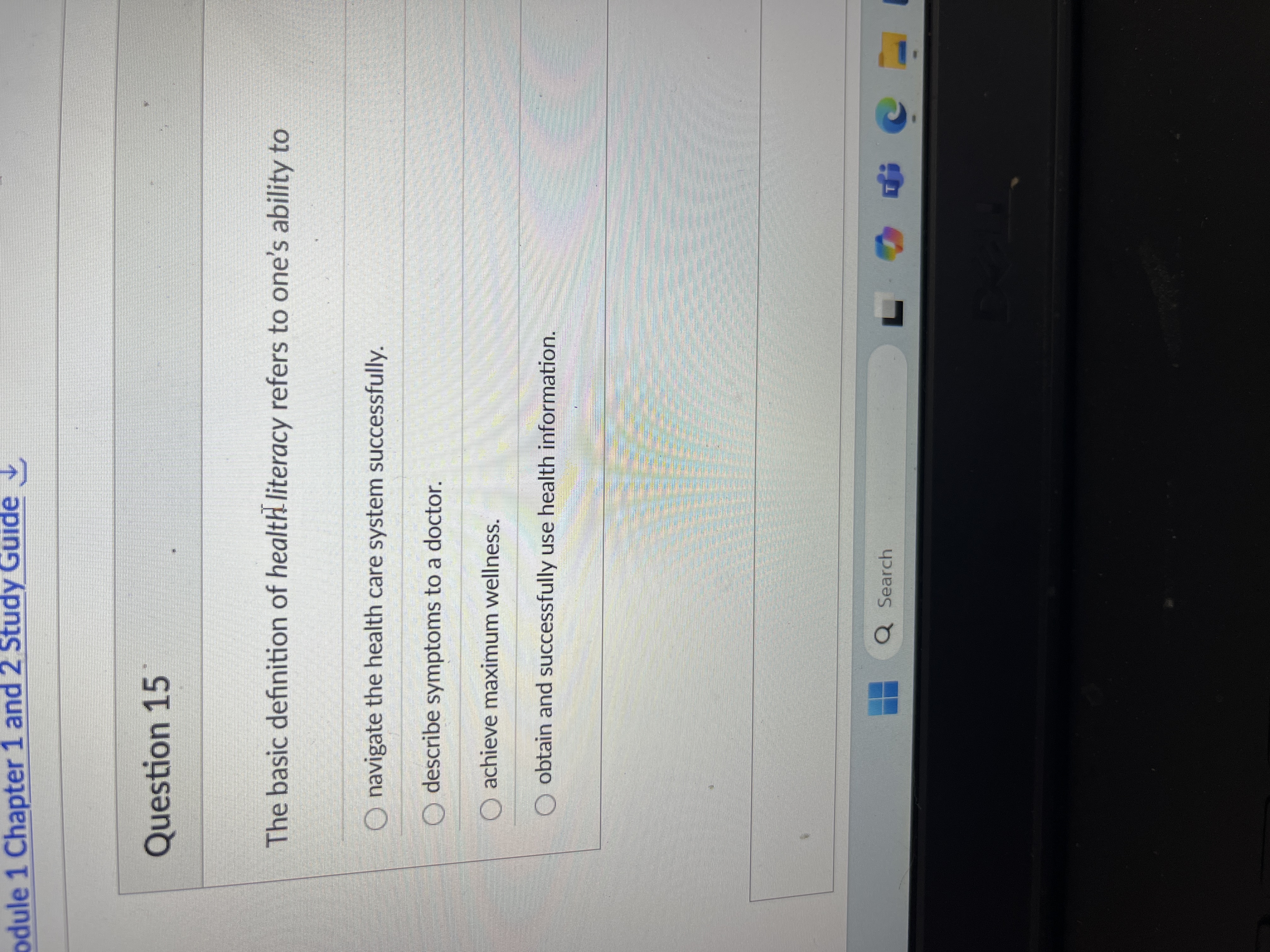 Answer odule 1 Chapter 1 and 2 Study Guide