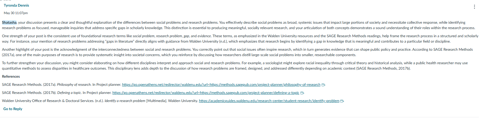 this is what a classmate wrote on my discussion