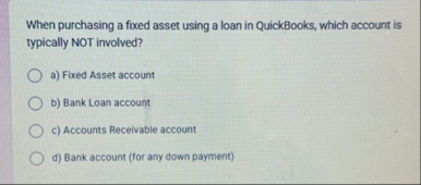 When purchasing a fixed asset using a loan in