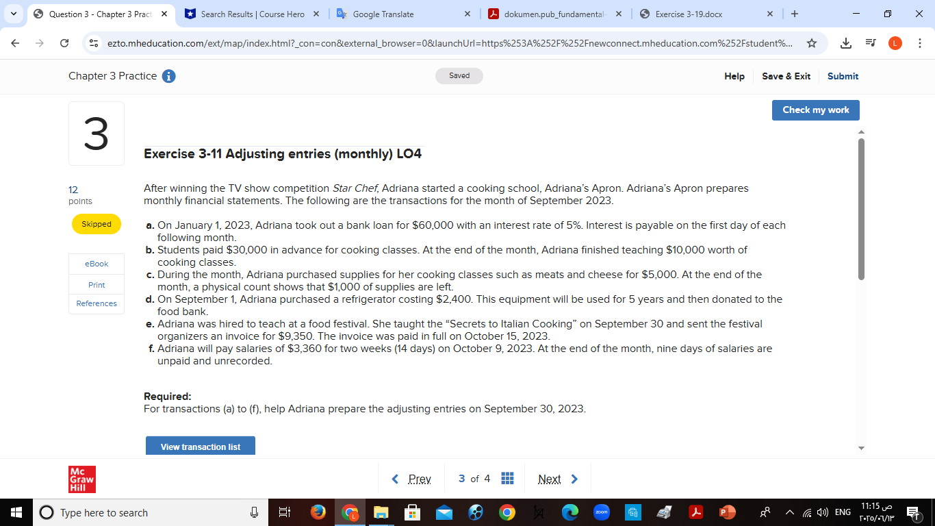 help me to solve it 5 Question 3 - Chapter 3