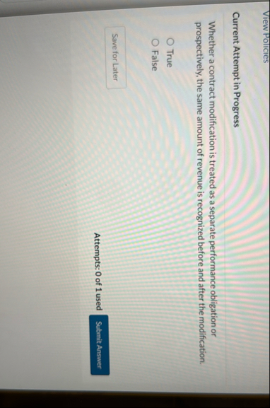 View Policies Current Attempt in Progress Whether