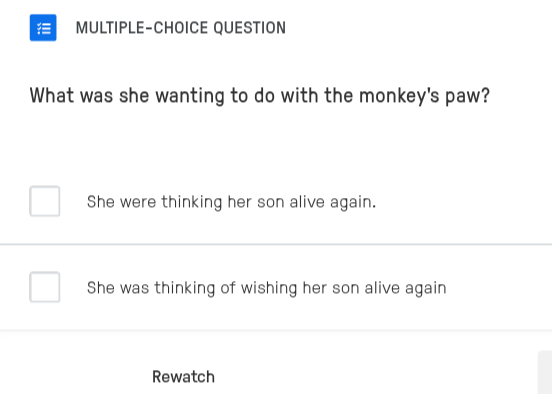 answer FA) wut tipce-cHoice QUESTION What was she