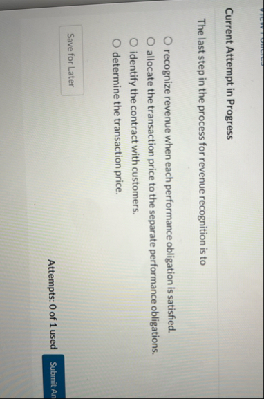 Current Attempt in Progress The last step in the