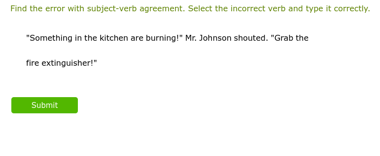 samething Find the error with subject-verb