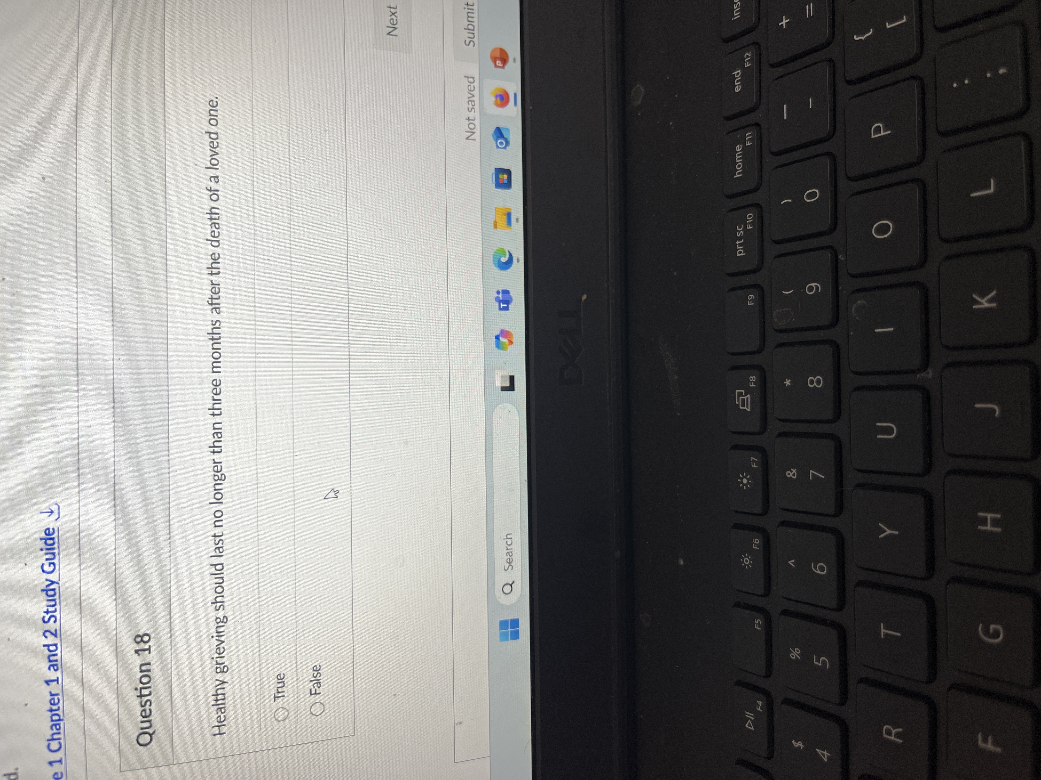 Answer e 1 Chapter 1 and 2 Study Guide L Question