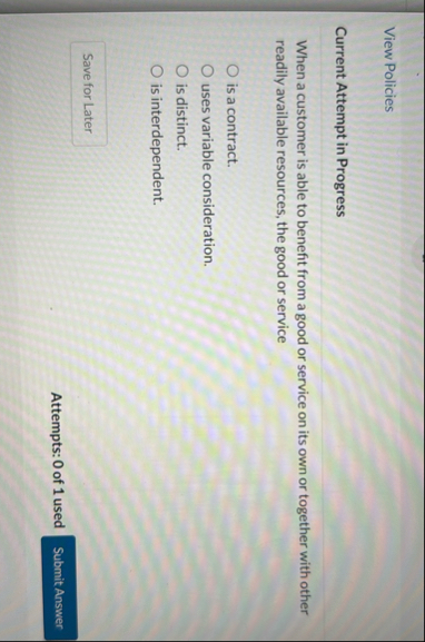 View Policies Current Attempt in Progress When a