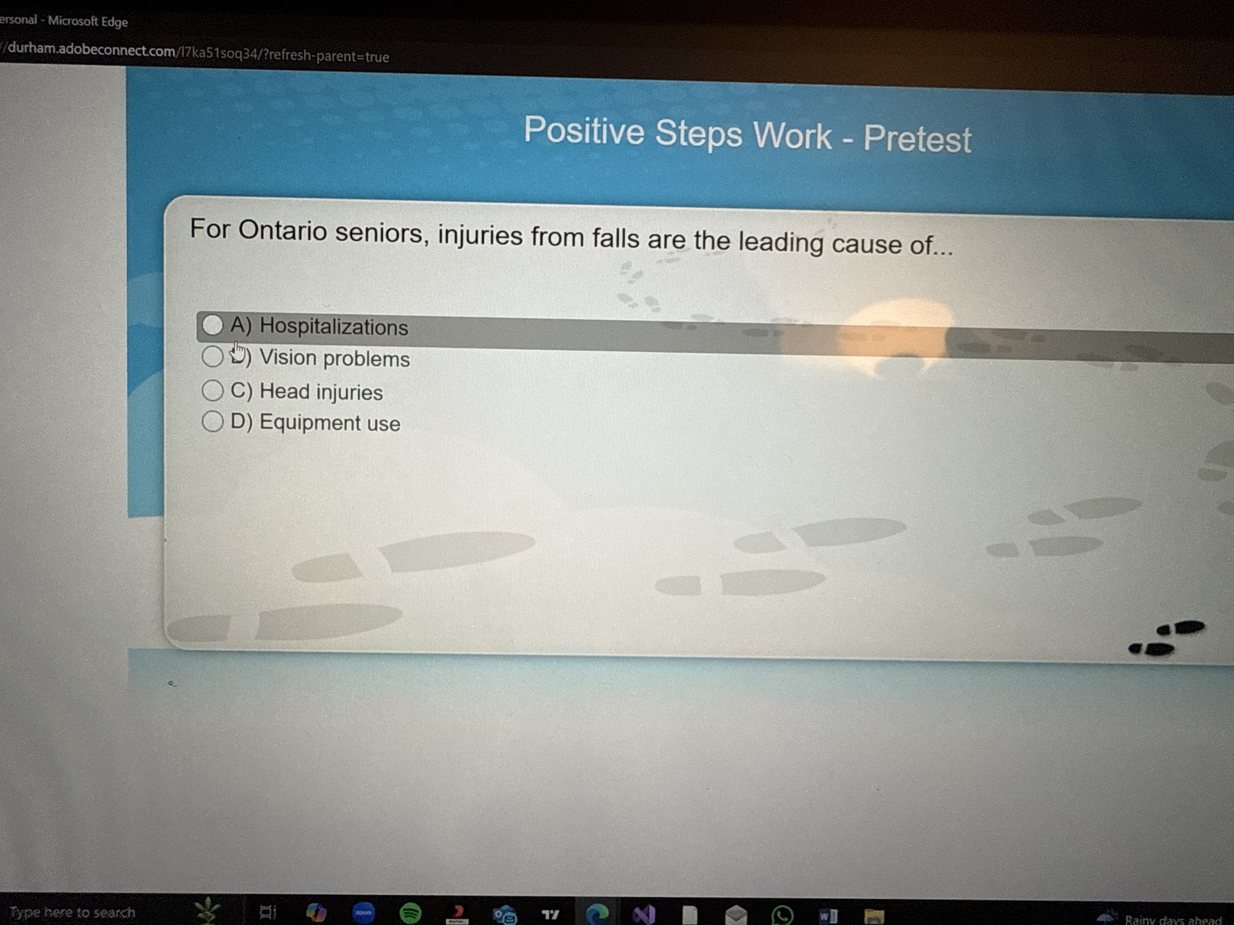 Answer it correctly Positive Steps Work - Pretest