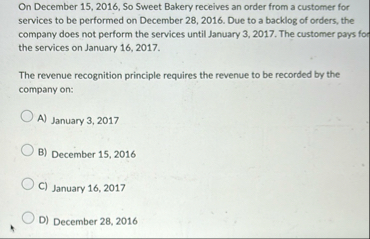 On December 1 5 , 2 0 1 6 , So Sweet Bakery