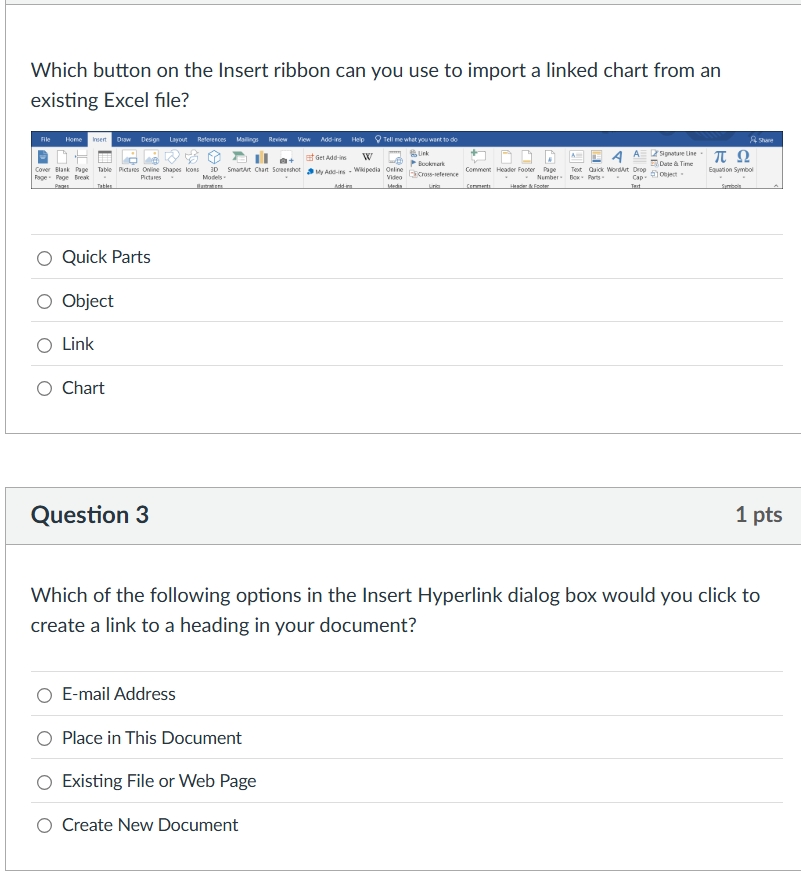 a Which button on the Insert ribbon can you use