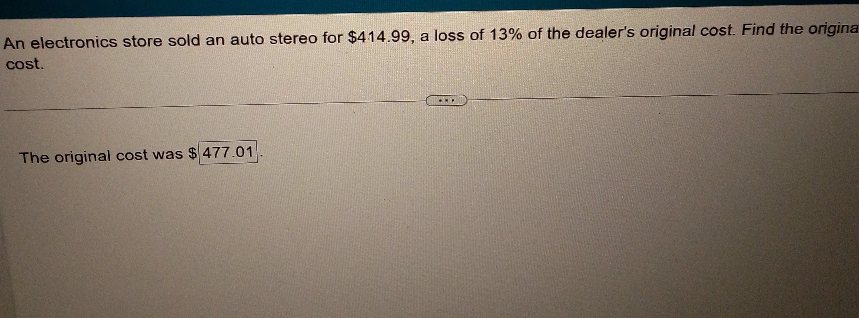 An electronics store sold an auto stereo for