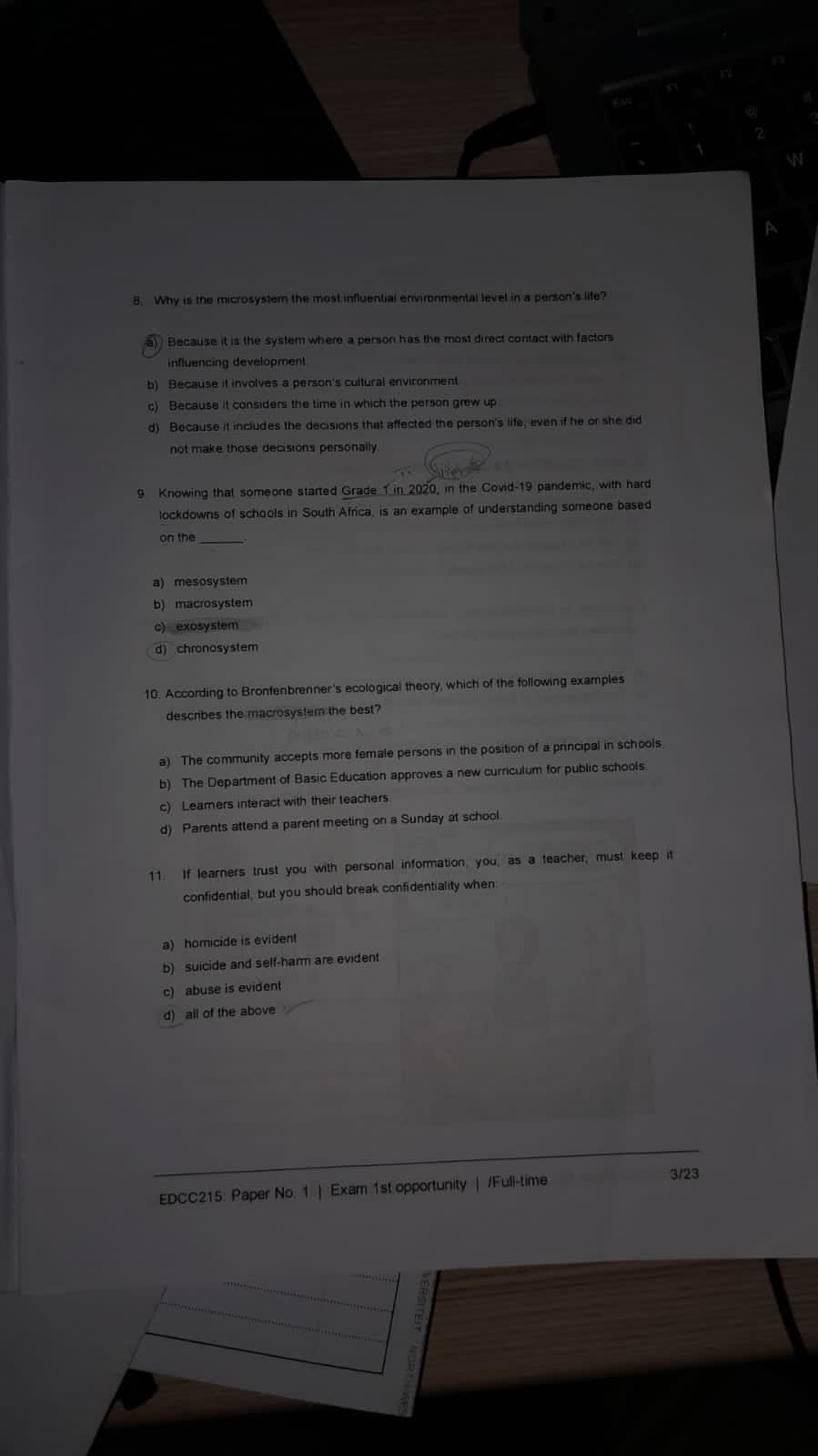 A 8. Why is the microsystem the most influential