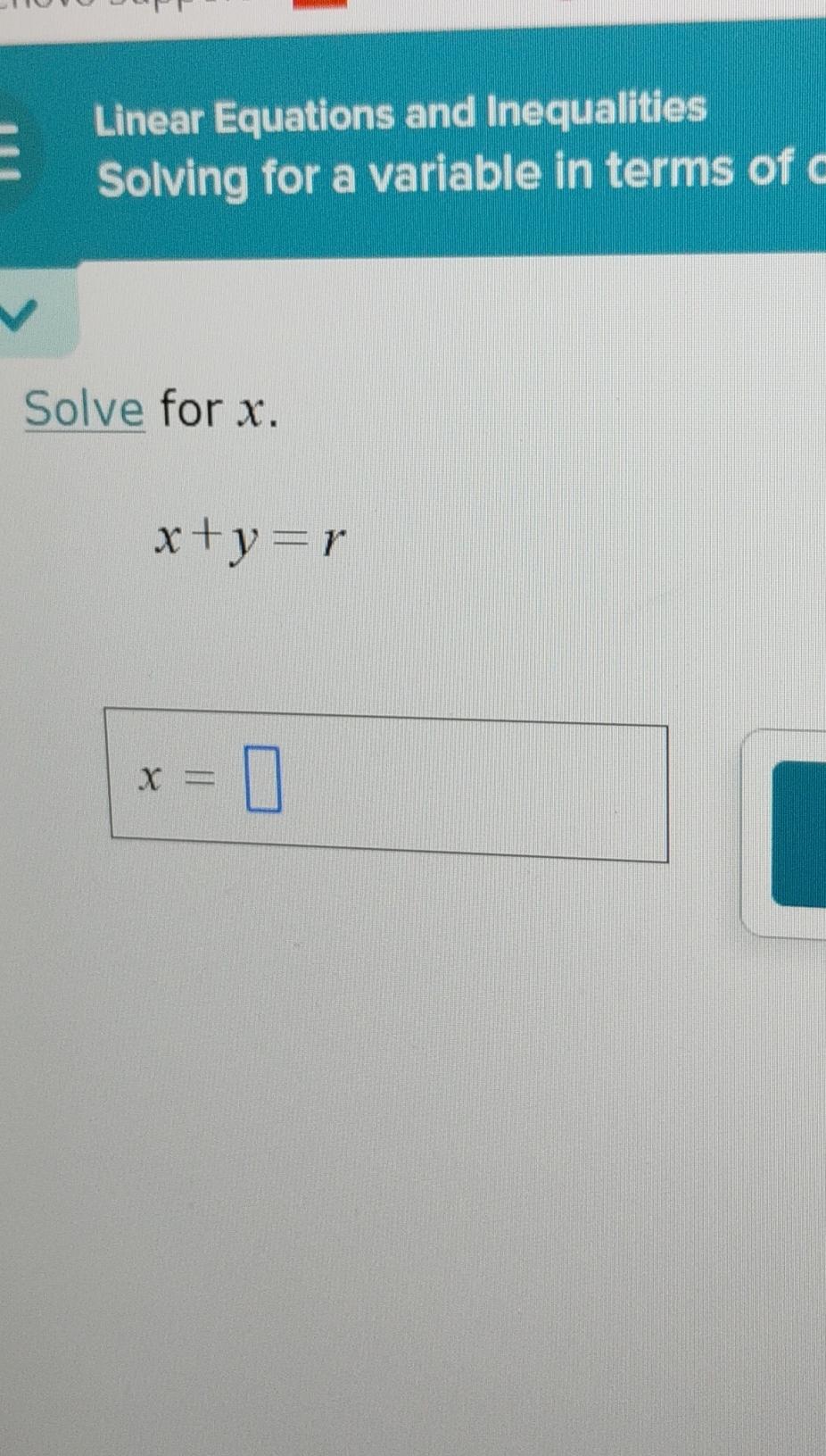 SS a Linear Equations and Inequalities Solving