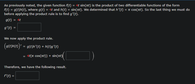 Procedure As previously noted, the given function