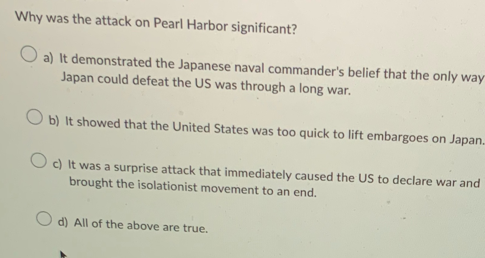 Why was the attack on Pearl Harbor significant? (
