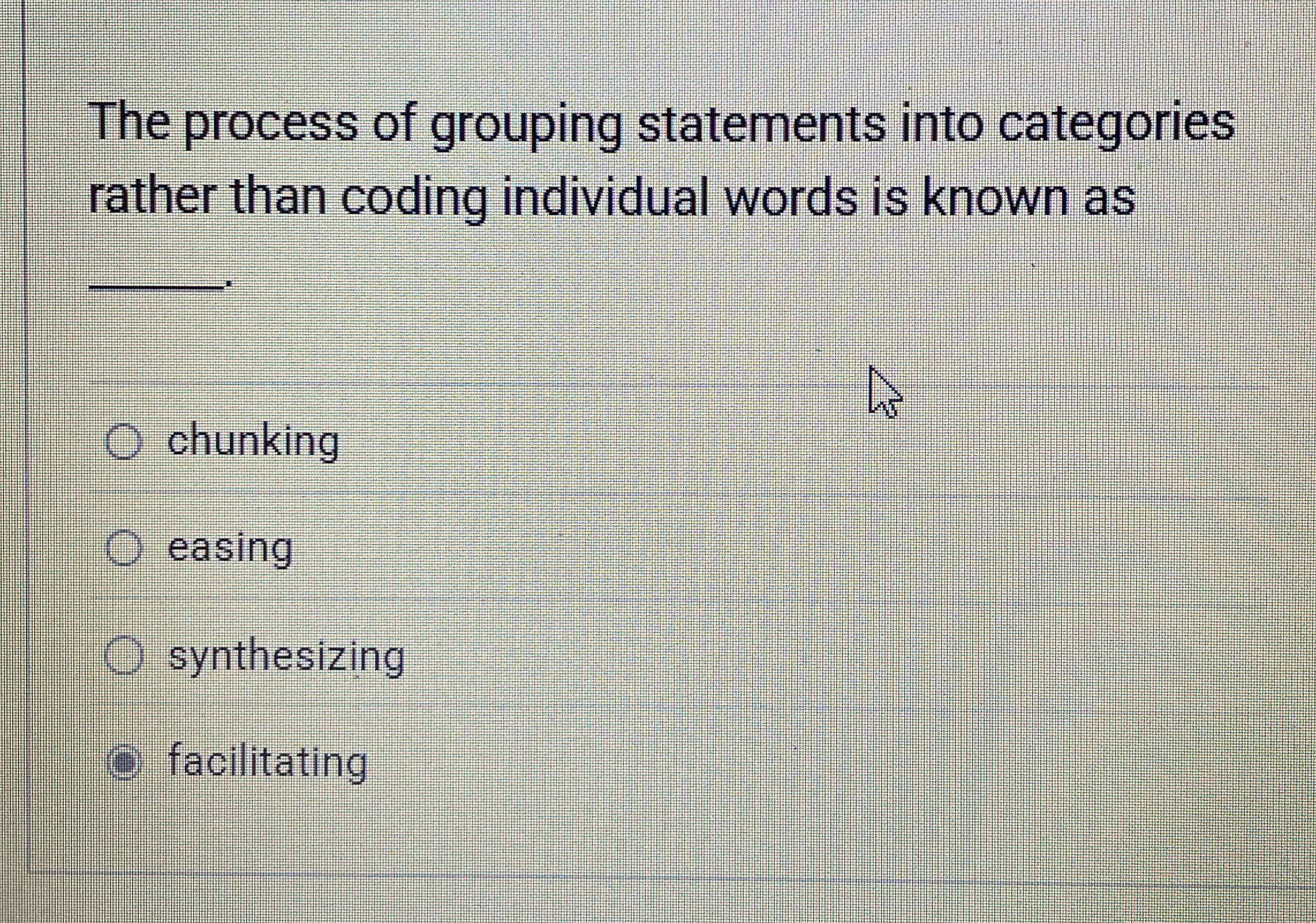 The process of grouping statements into