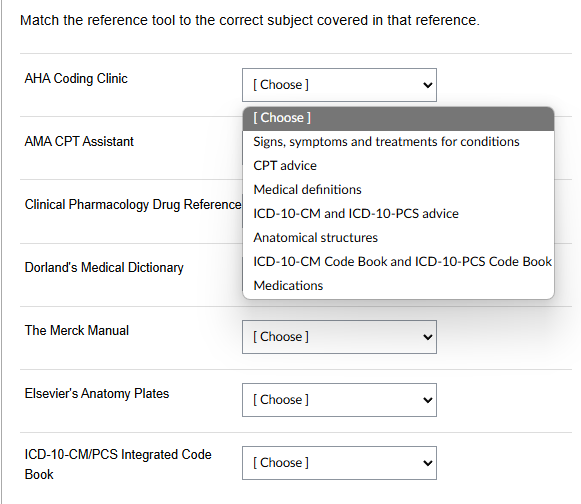 match Match the reference tool to the correct