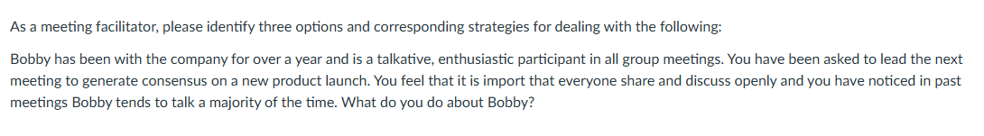 what would be an example to answer this