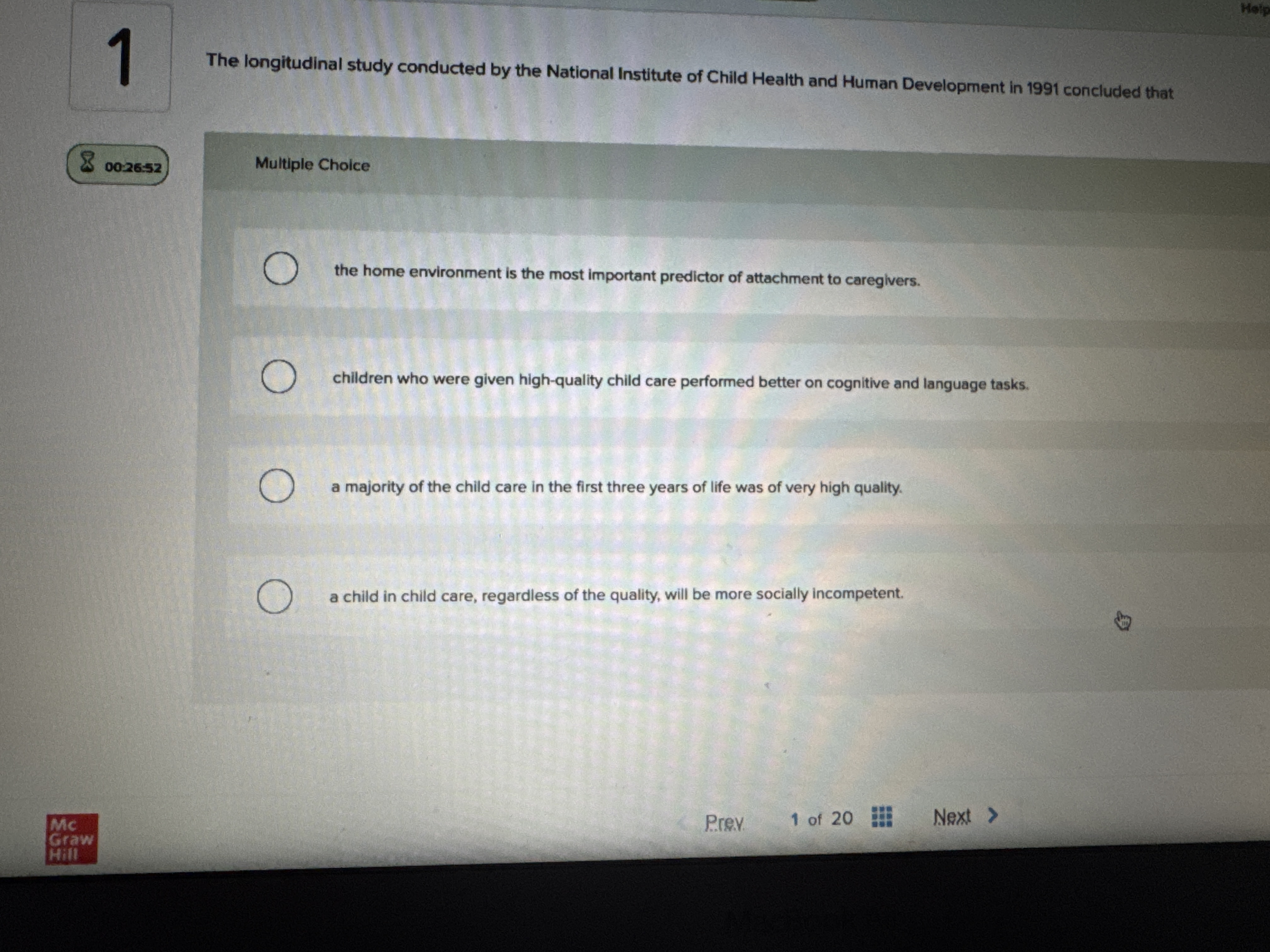 What's the correct answer? The longitudinal study