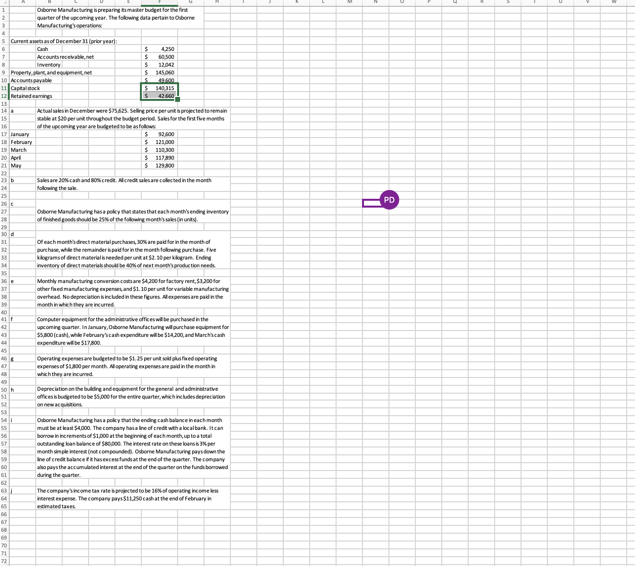 based off this information please fully calculate