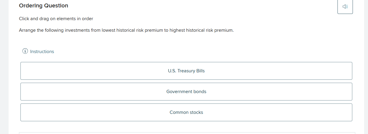 correct answer Ordering Question Click and drag
