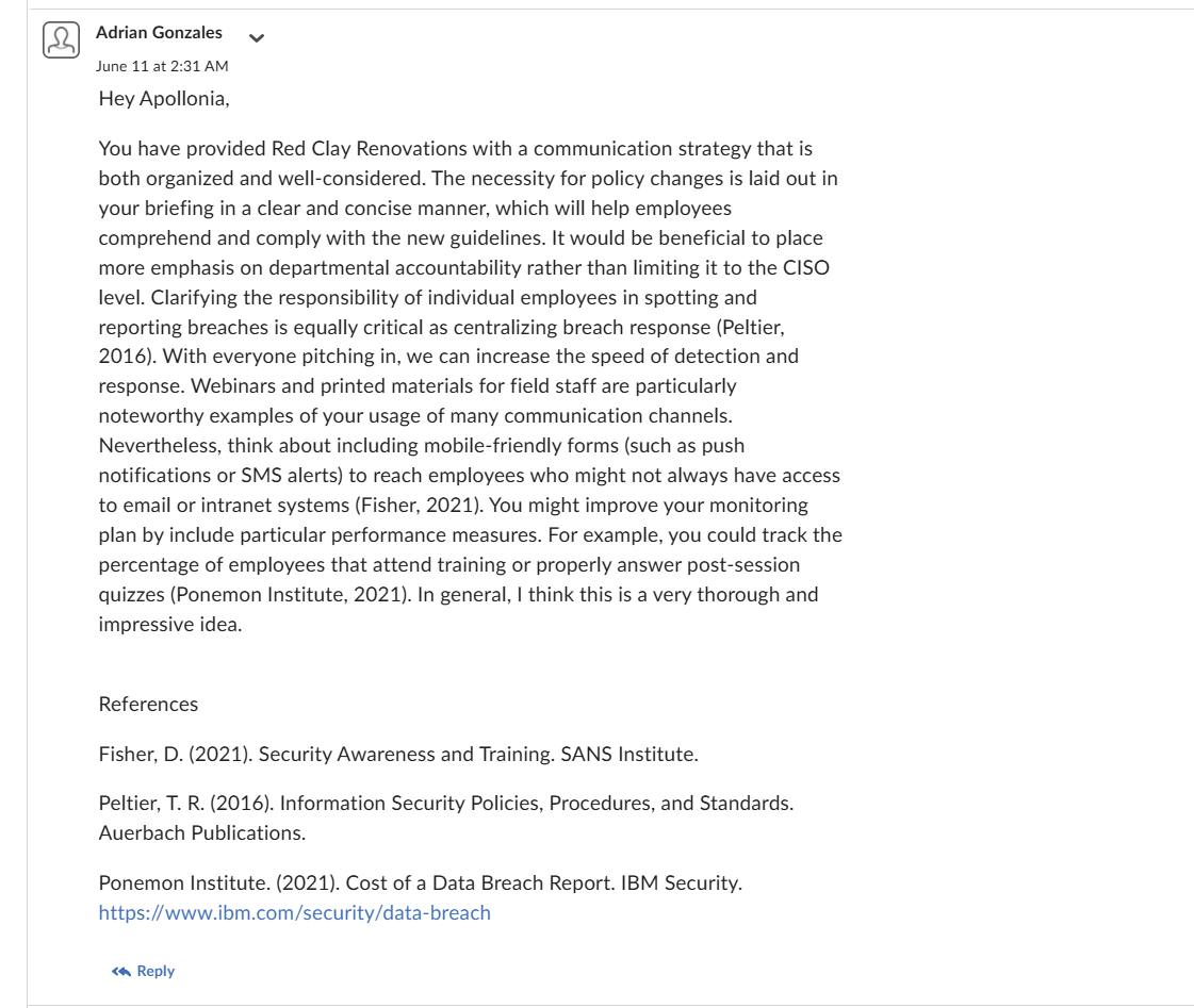 Paragraph reply to Adrian's comment on my