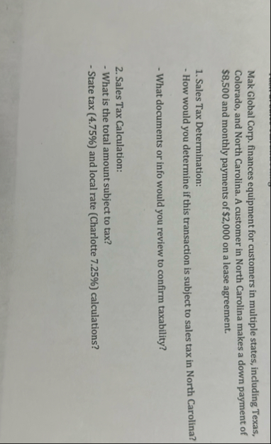 Mak Global Corp. finances equipment for customers