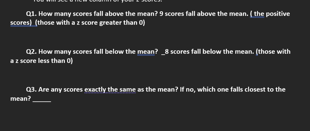 Please help: \fQ1. How many scores fall above the