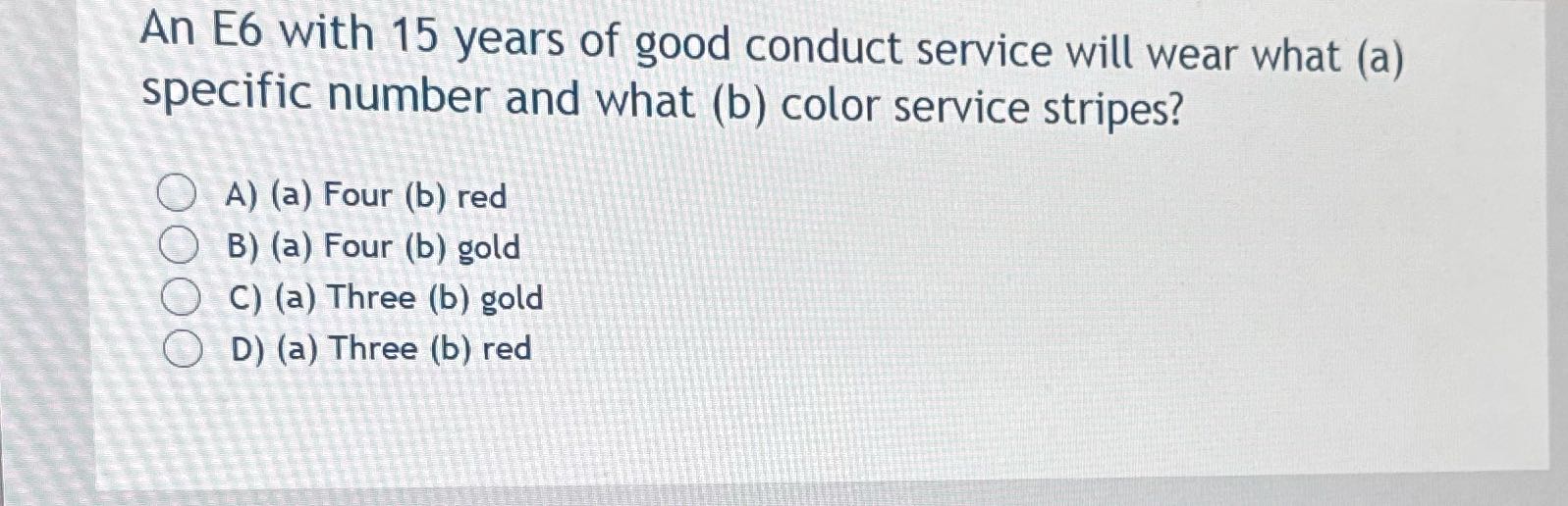 An E6 with 15 years of good conduct service will