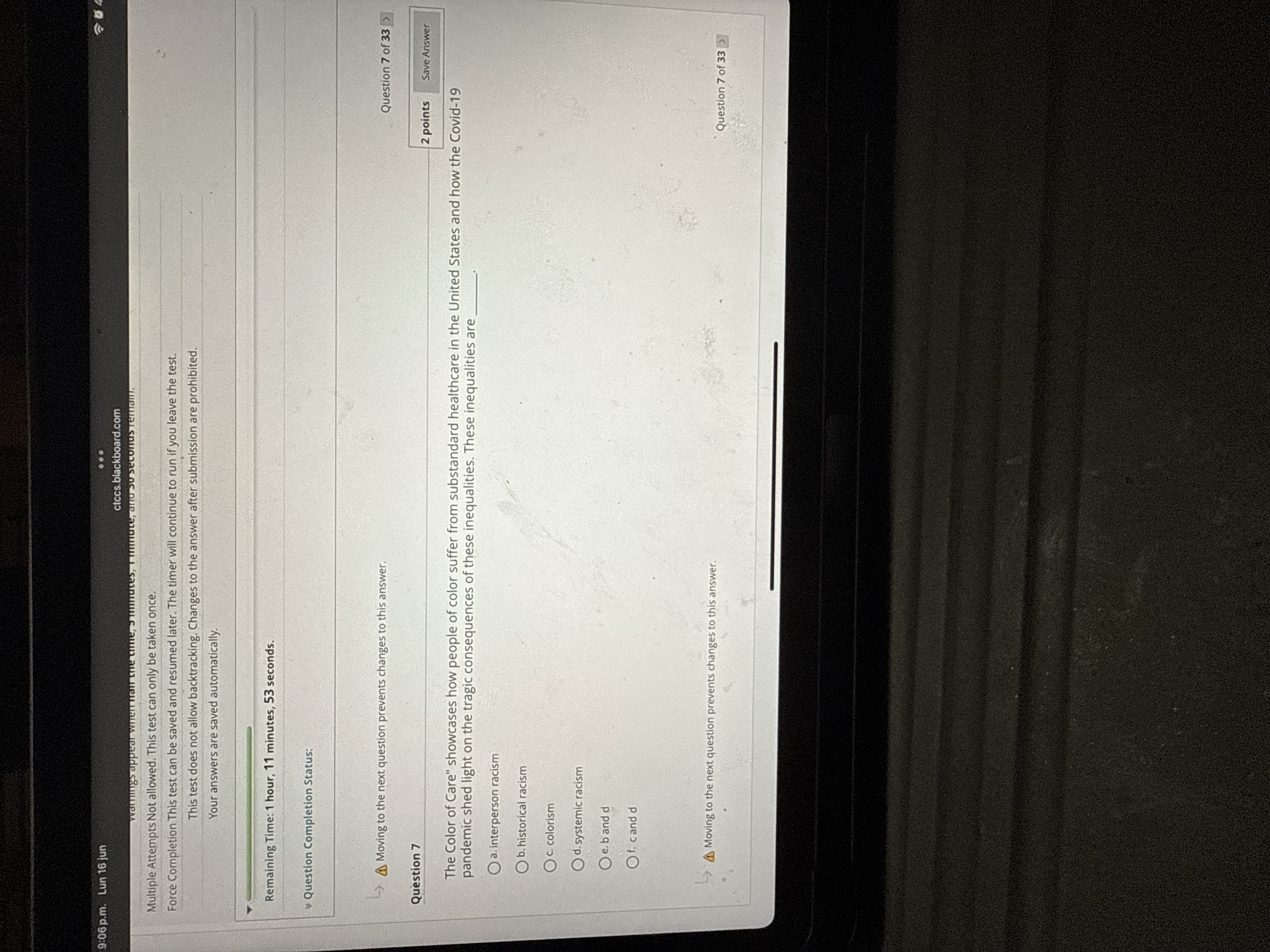 J 9:06 p.m. Lun 16 jun ... ctccs.blackboard.com