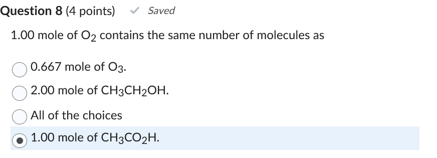 is this correct Question 8 (4 points) Saved 1.00