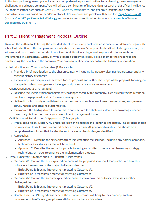 In this two part assignment, you will create a