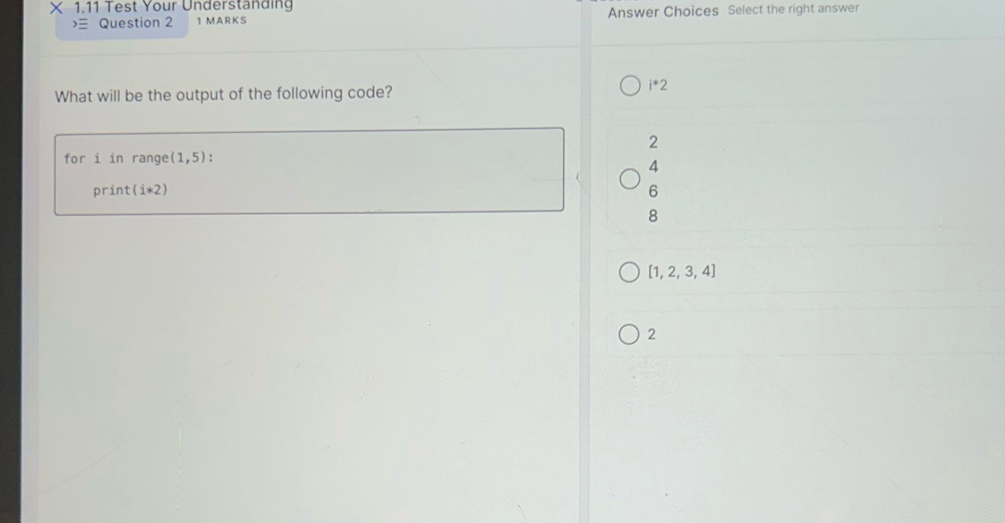 X 1.11 Test Your Understanding >=Question 2 1