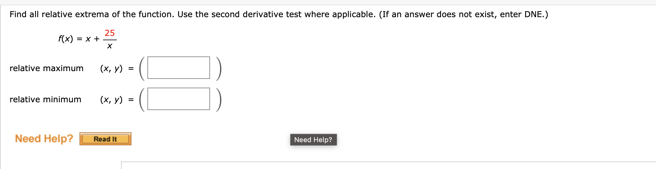 Find all relative extrema of the function. Use