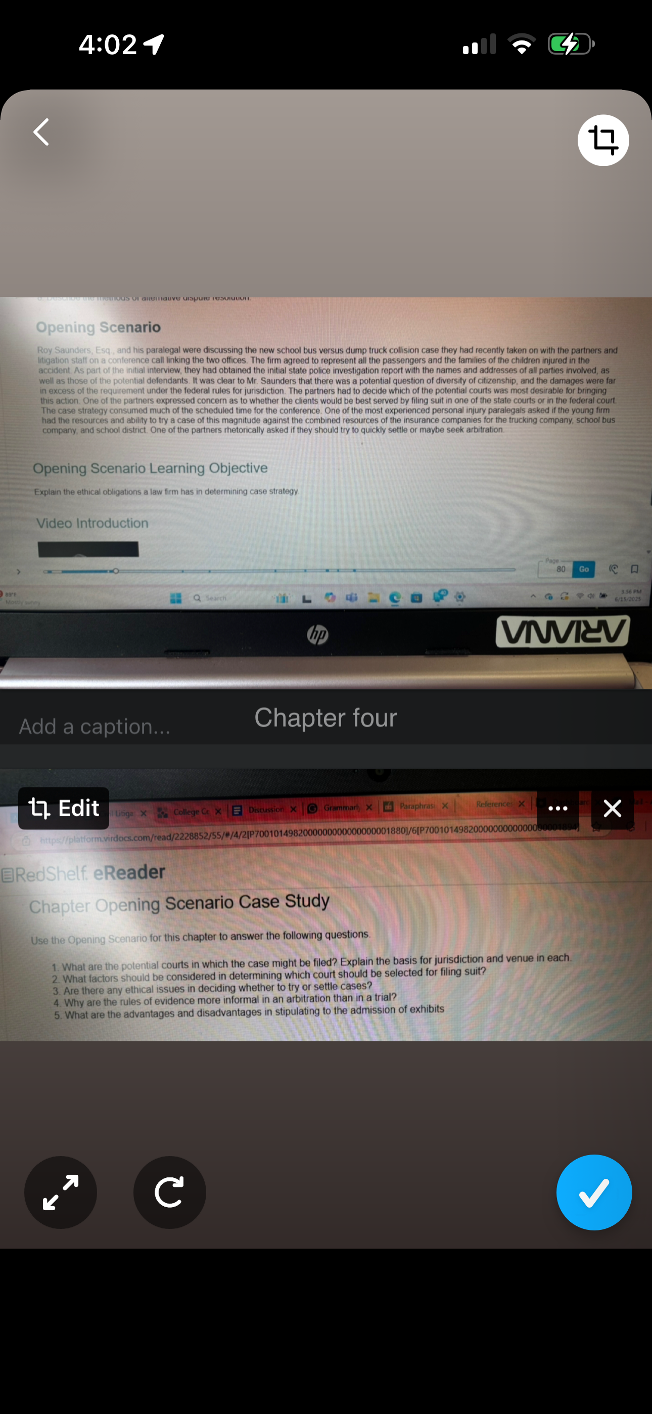 iview/attempt/create?co.. Civil Litigation Week 1