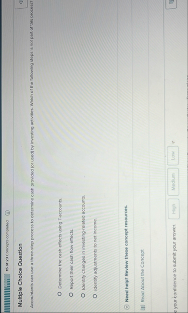 1 5 of 2 3 Concepts completed ( i ) Multiple