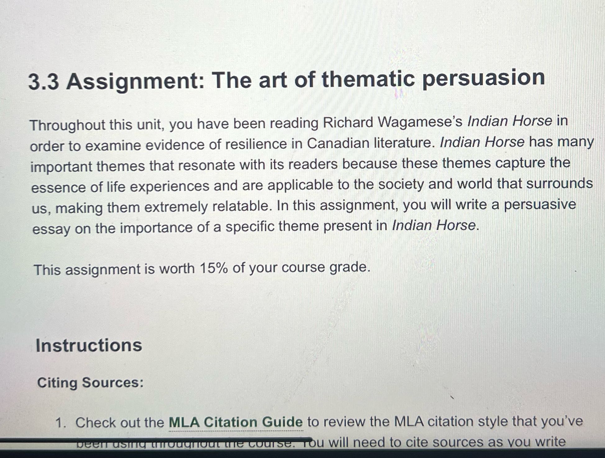 3.3 assignment the art of thematic persuasion 3.3