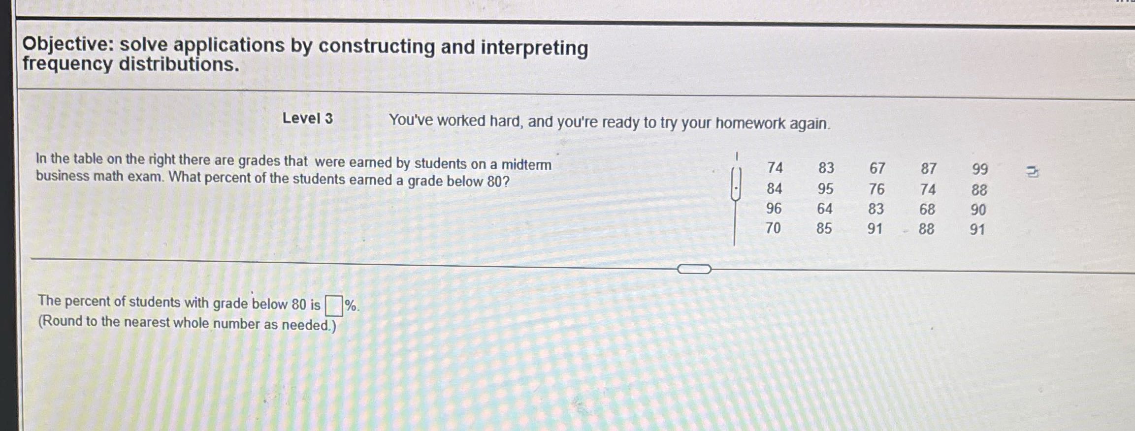 Objective: solve applications by constructing and