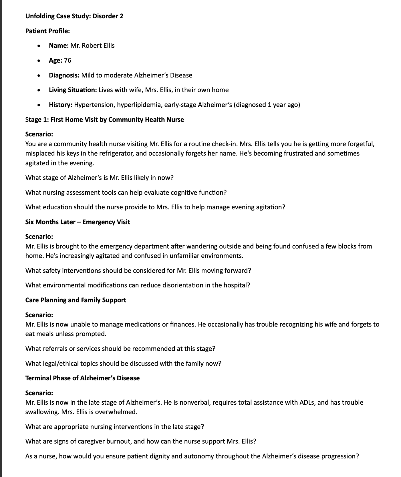 solve Unfolding Case Study: Disorder 2 Patient