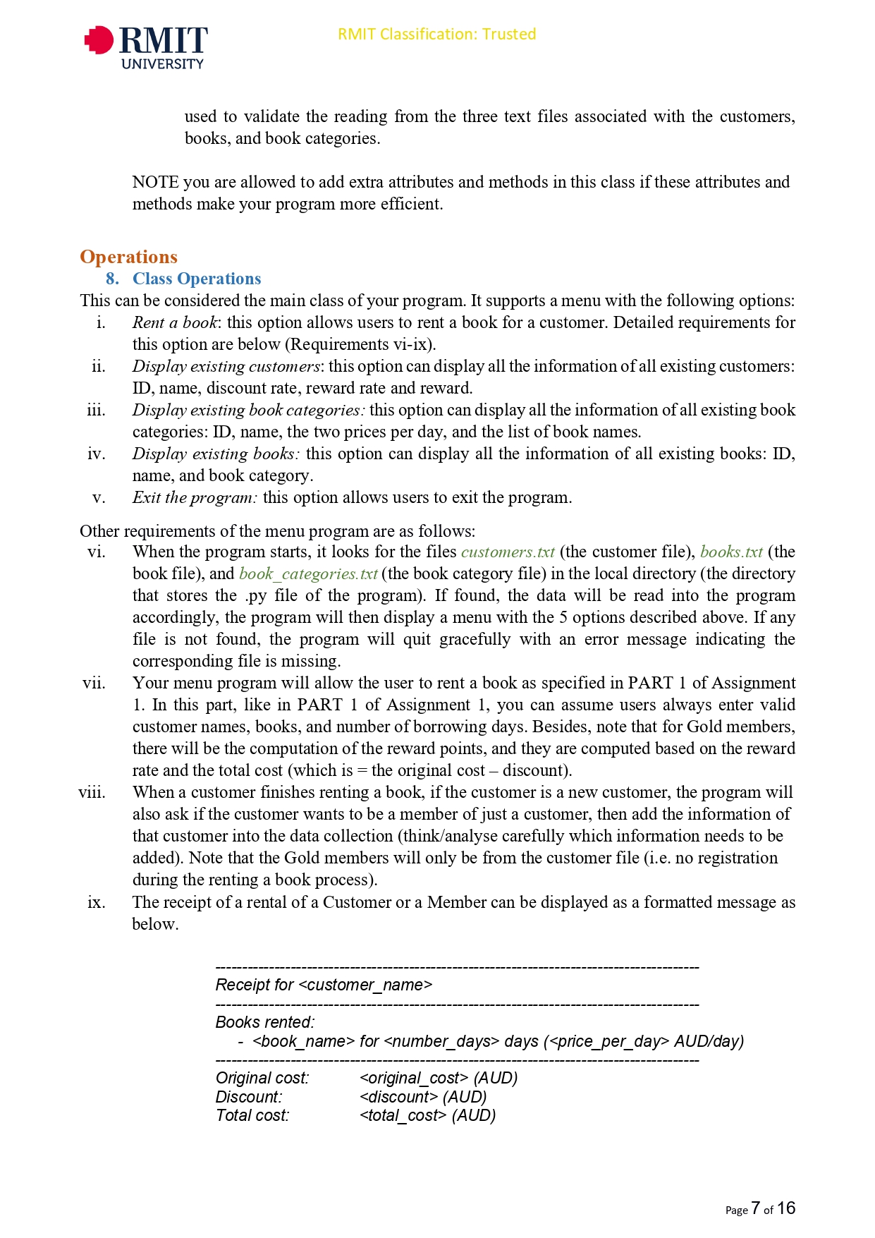 RMIT UNIVERSITY Programming Fundamentals