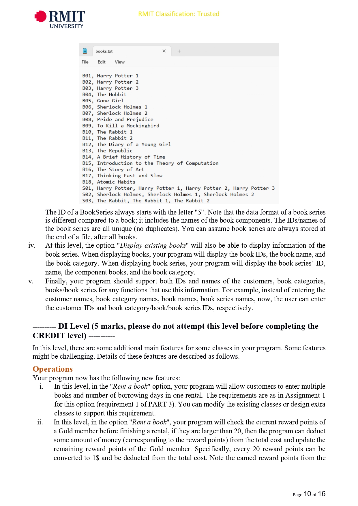 RMIT UNIVERSITY Programming Fundamentals