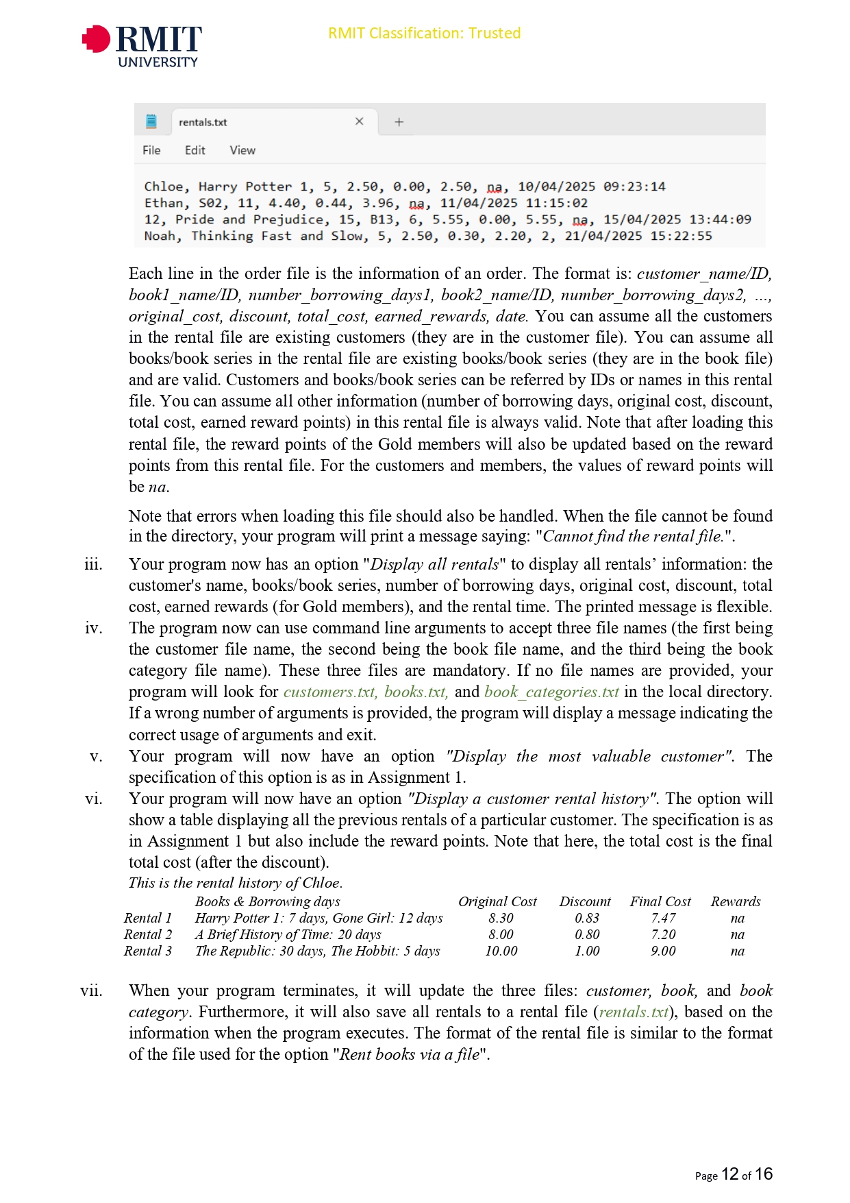 RMIT UNIVERSITY Programming Fundamentals