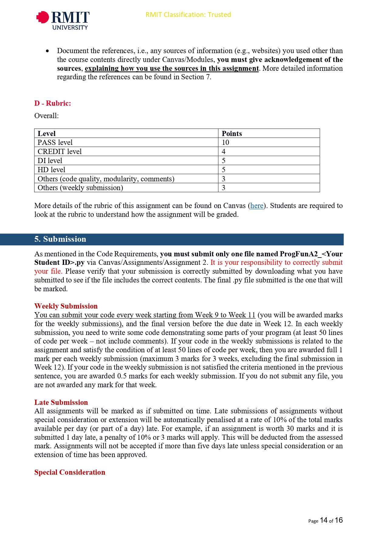 RMIT UNIVERSITY Programming Fundamentals