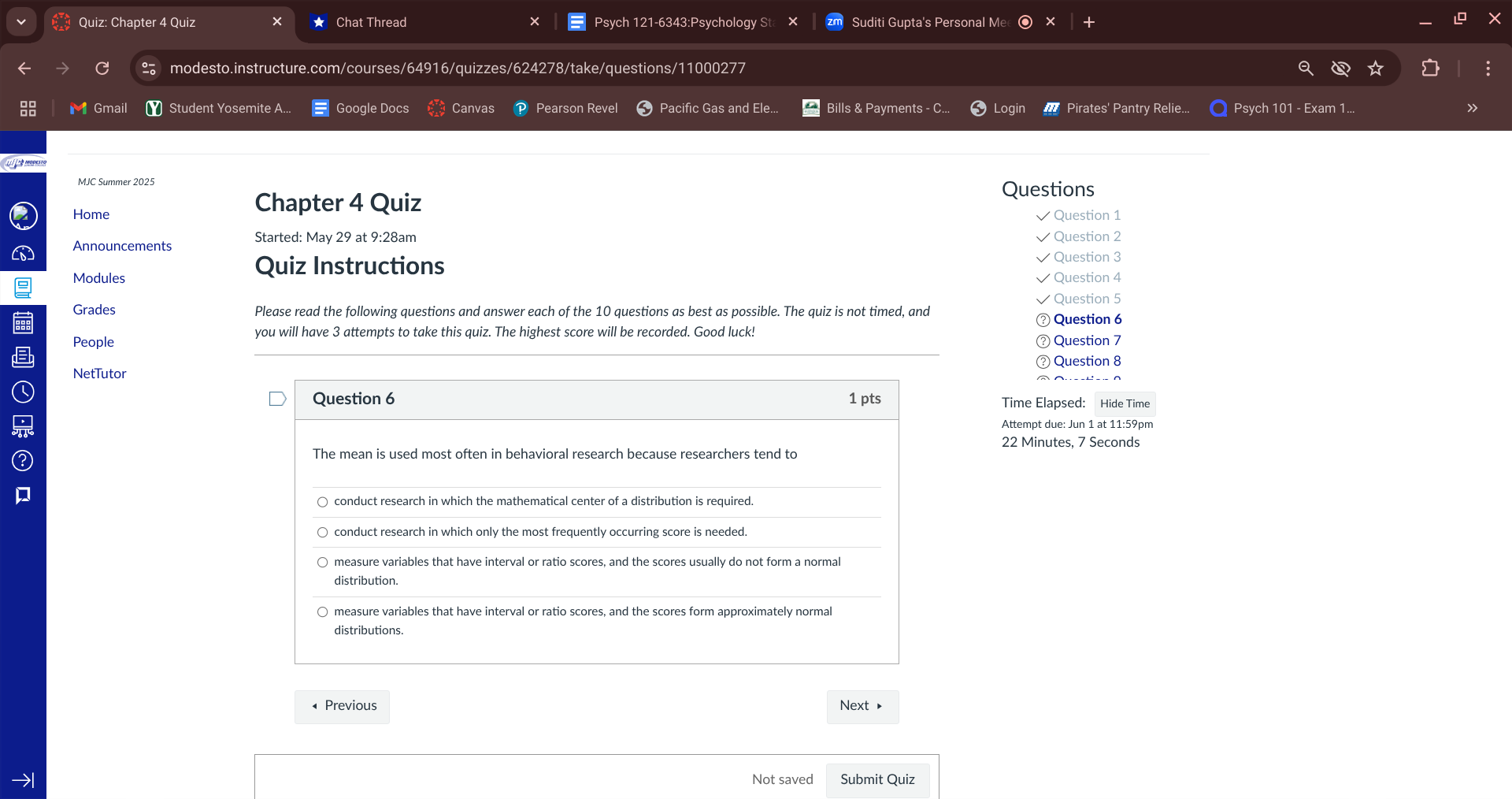 answer Quiz: Chapter 4 Quiz X *Chat Thread X