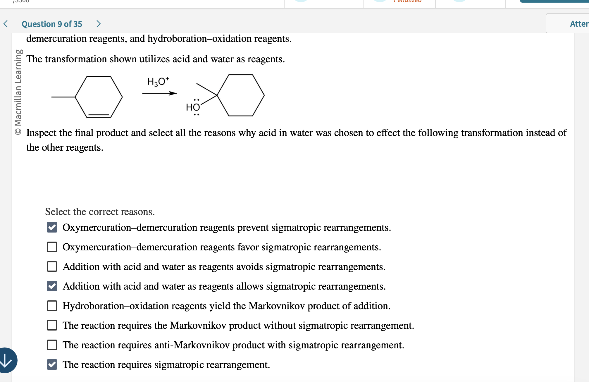 are these three options correct? < Question 9 of