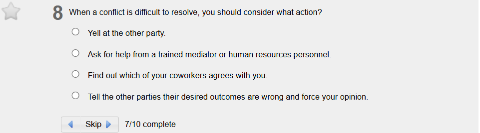 answer 8 When a conflict is difficult to resolve,