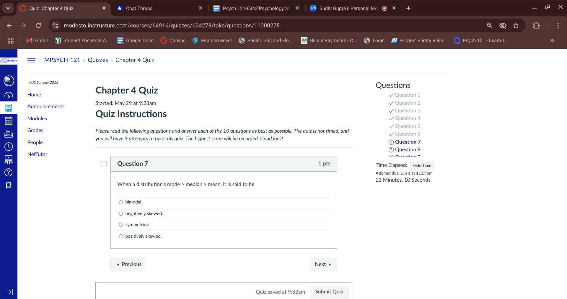 answer Quiz: Chapter 4 Quiz X *Chat Thread X