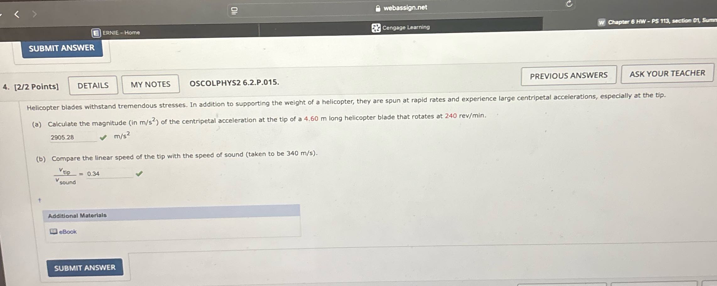 2 webassign.net E ERNIE - Home Cengage Learning W