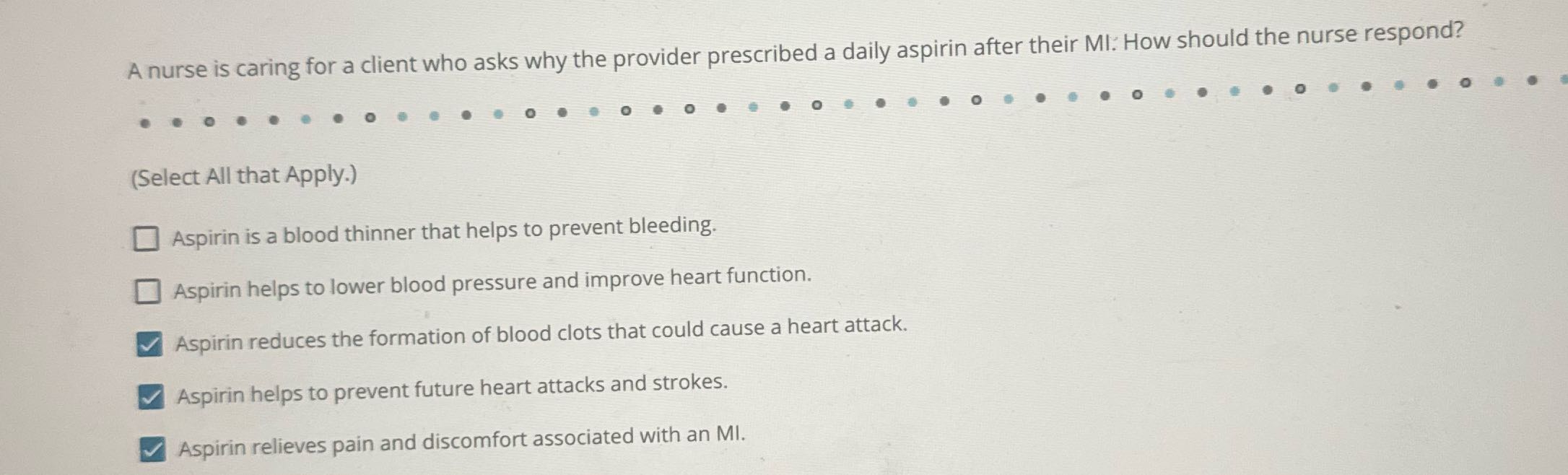 A nurse is caring for a client who asks why the